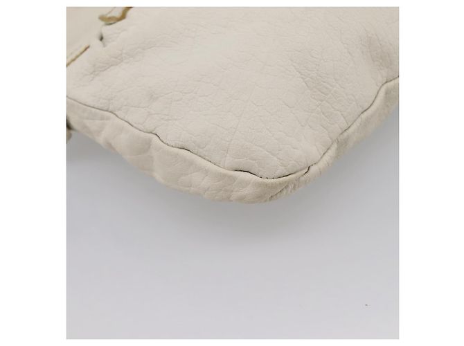 Borsa a spalla Miu Miu in pelle bianca argento Auth 202884A Bianco - vista 14