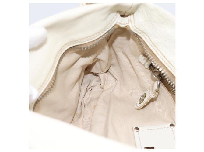 Borsa a spalla Miu Miu in pelle bianca argento Auth 202884A Bianco - vista 19