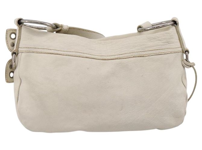 Borsa a spalla Miu Miu in pelle bianca argento Auth 202884A Bianco - vista 2