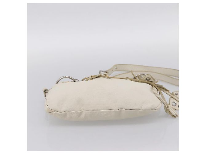 Borsa a spalla Miu Miu in pelle bianca argento Auth 202884A Bianco - vista 5