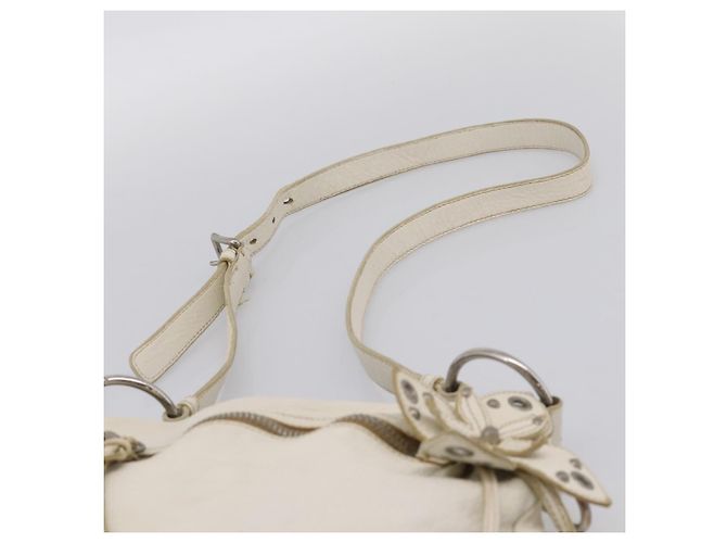 Borsa a spalla Miu Miu in pelle bianca argento Auth 202884A Bianco - vista 8