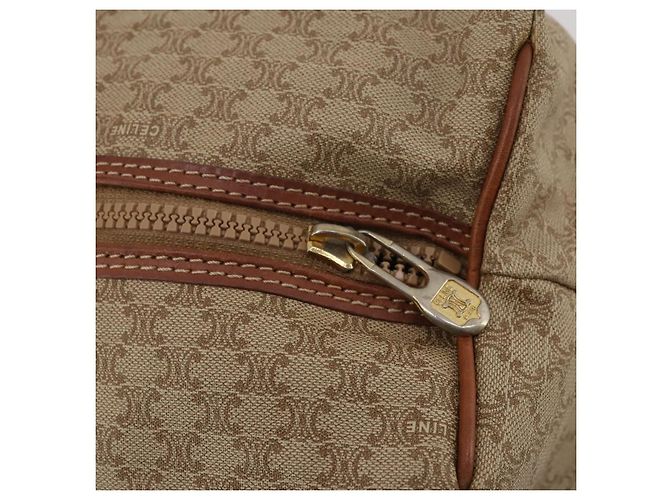 Céline Borsa Boston CELINE Macadam PVC Pelle Beige Tono Oro Auth 202118 - vista 10