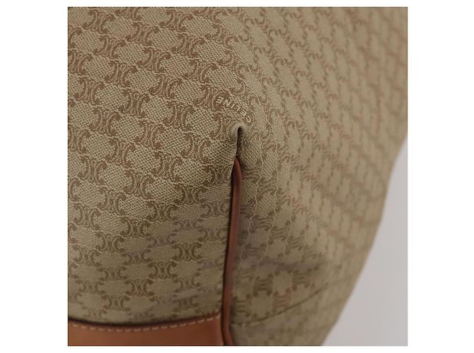 Céline Borsa Boston CELINE Macadam PVC Pelle Beige Tono Oro Auth 202118 - vista 15