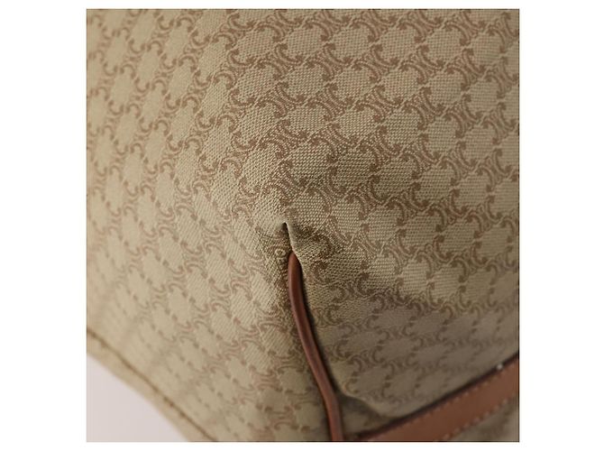 Céline Borsa Boston CELINE Macadam PVC Pelle Beige Tono Oro Auth 202118 - vista 16