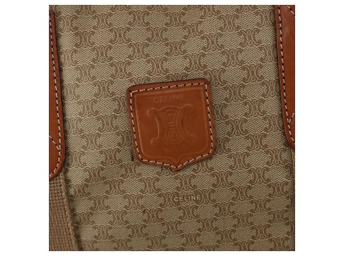 Céline Borsa Boston CELINE Macadam PVC Pelle Beige Tono Oro Auth 202118 - vista 18