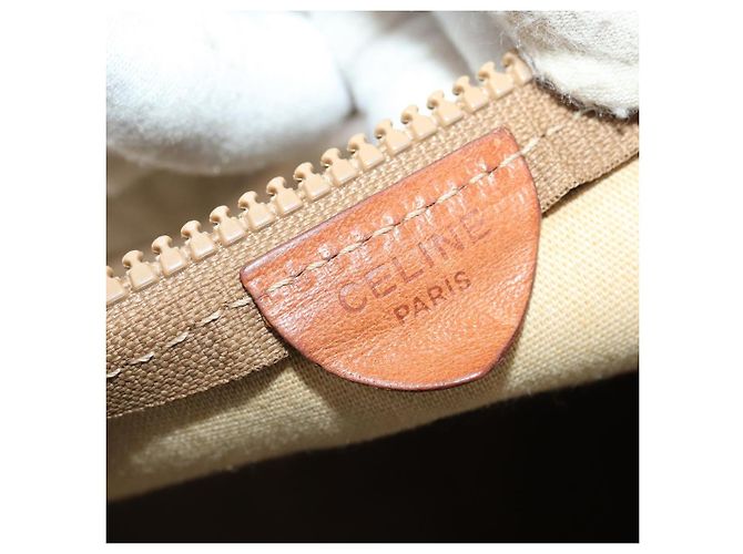 Céline Borsa Boston CELINE Macadam PVC Pelle Beige Tono Oro Auth 202118 - vista 21