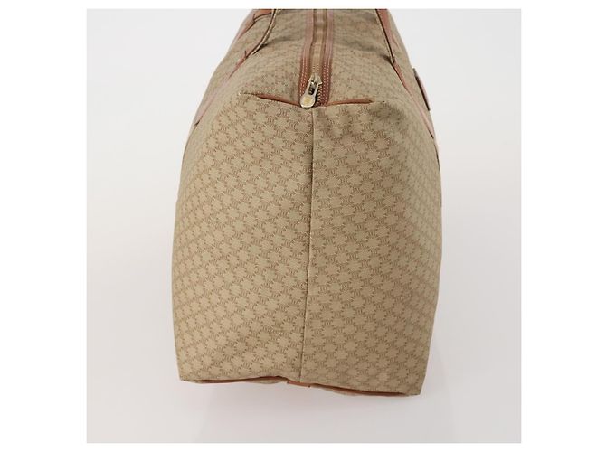 Céline Borsa Boston CELINE Macadam PVC Pelle Beige Tono Oro Auth 202118 - vista 4