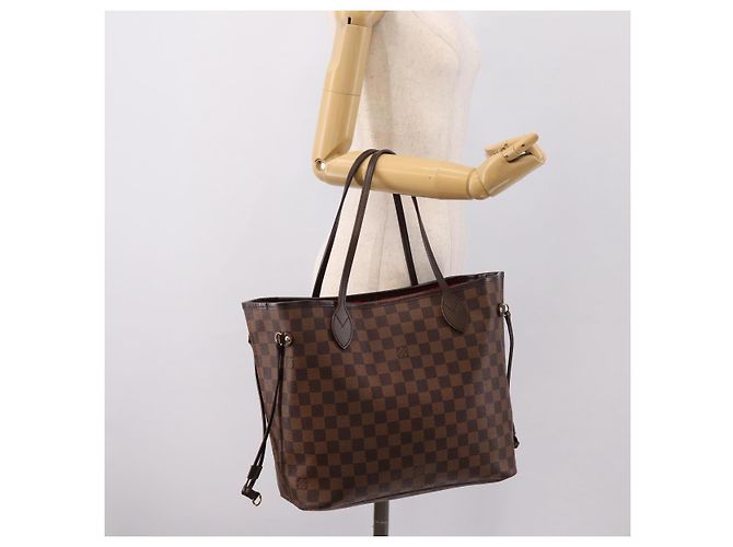 Borsa Tote LOUIS VUITTON Damier Ebene Neverfull MM N51105 LV Auth 203272SAV - vista 22
