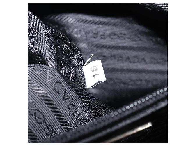 Bolsa de mão PRADA Nylon Black Auth 201421 Preto - vista 11