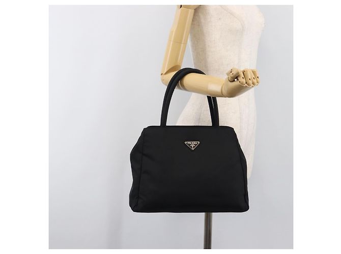 Bolsa de mão PRADA Nylon Black Auth 201421 Preto - vista 27