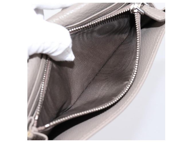Portafoglio lungo PRADA in pelle Beige Silver Auth 203336A Argento - vista 11