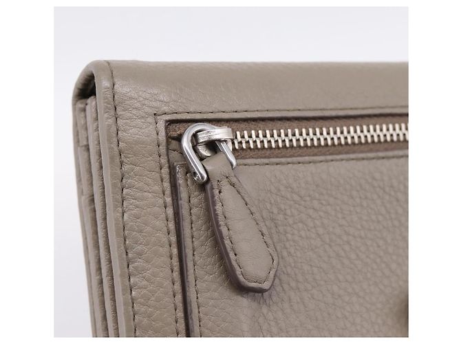 Portafoglio lungo PRADA in pelle Beige Silver Auth 203336A Argento - vista 18