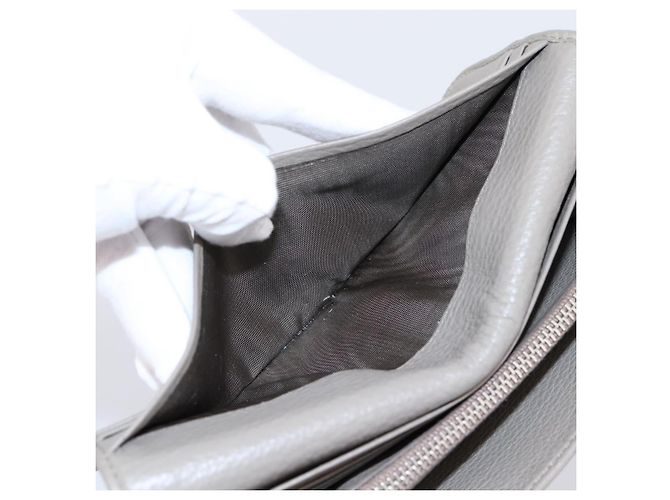 Portafoglio lungo PRADA in pelle Beige Silver Auth 203336A Argento - vista 19