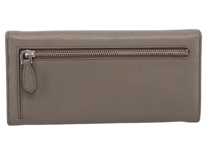 Portafoglio lungo PRADA in pelle Beige Silver Auth 203336A Argento - vista 2