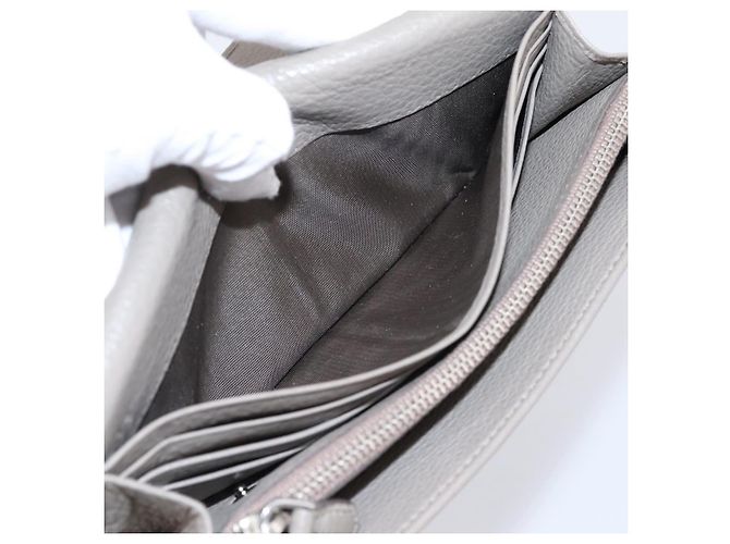 Portafoglio lungo PRADA in pelle Beige Silver Auth 203336A Argento - vista 20