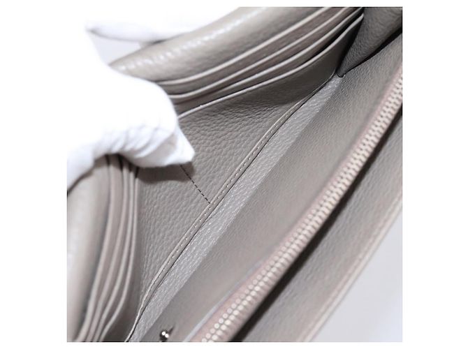 Portafoglio lungo PRADA in pelle Beige Silver Auth 203336A Argento - vista 21