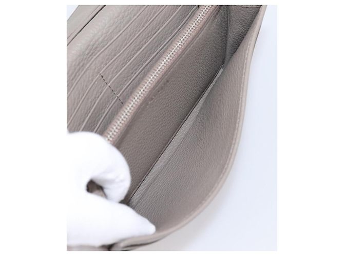 Portafoglio lungo PRADA in pelle Beige Silver Auth 203336A Argento - vista 23