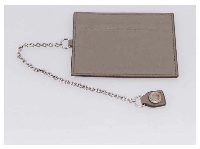 Portafoglio lungo PRADA in pelle Beige Silver Auth 203336A Argento - vista 26