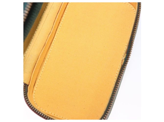LOEWE Schmuckbeutel Suede Green Gold Auth 203034A Golden Grün - Ansicht 11