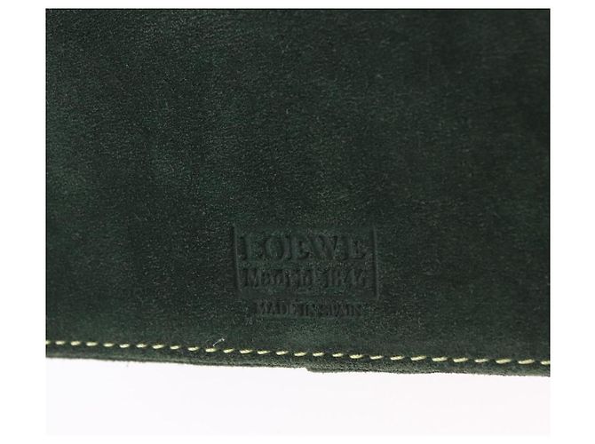 LOEWE Schmuckbeutel Suede Green Gold Auth 203034A Golden Grün - Ansicht 17