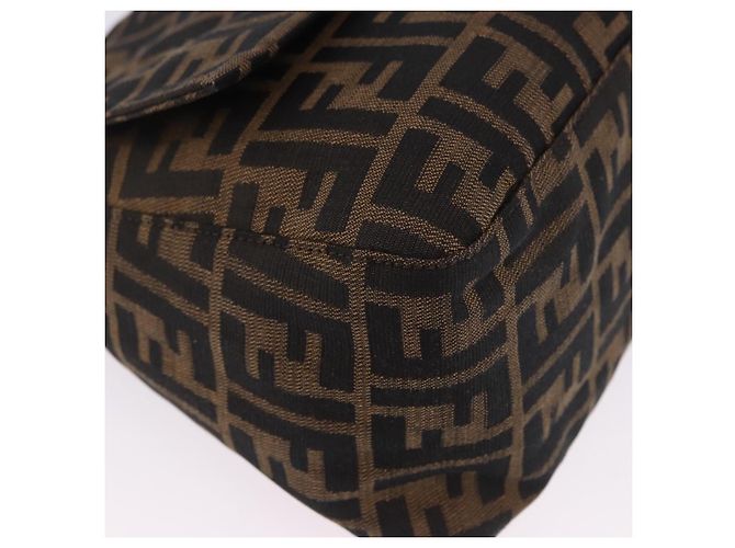 FENDI Zucca Canvas Mamma Baguette Schultertasche Braun Schwarz Auth 200470V - Ansicht 14