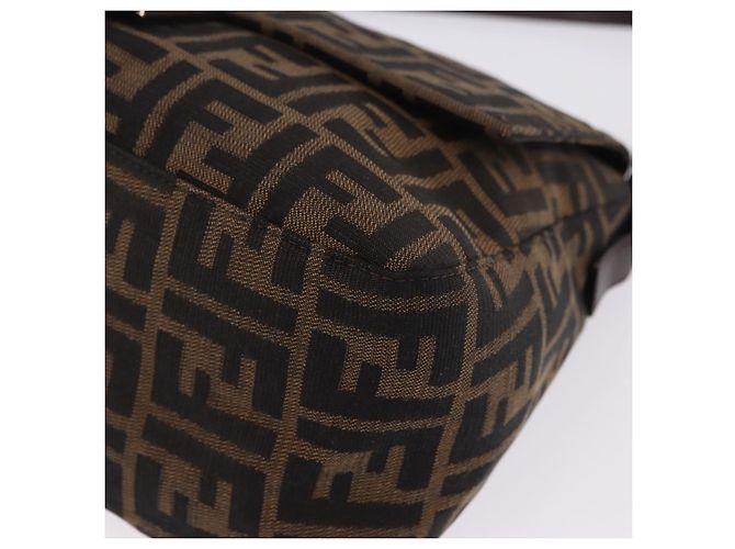 FENDI Zucca Canvas Mamma Baguette Schultertasche Braun Schwarz Auth 200470V - Ansicht 15