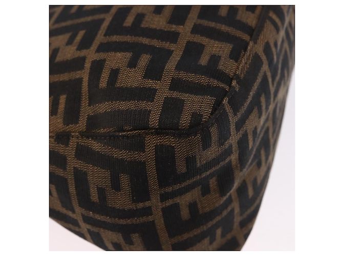 FENDI Zucca Canvas Mamma Baguette Schultertasche Braun Schwarz Auth 200470V - Ansicht 16