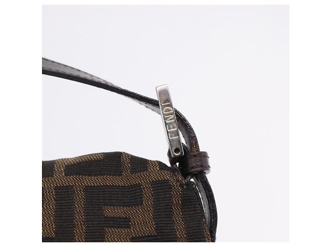 FENDI Zucca Canvas Mamma Baguette Schultertasche Braun Schwarz Auth 200470V - Ansicht 18