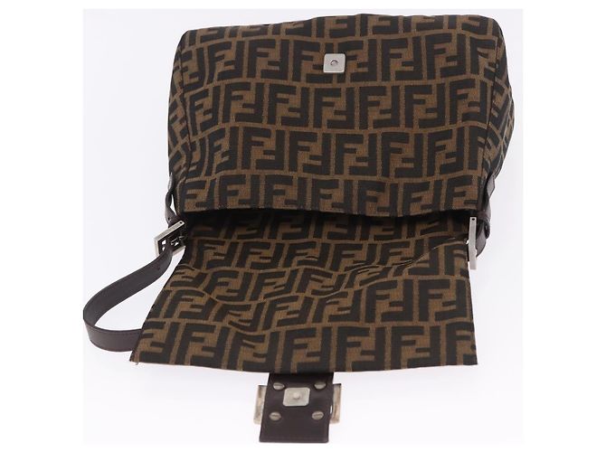 FENDI Zucca Canvas Mamma Baguette Schultertasche Braun Schwarz Auth 200470V - Ansicht 20