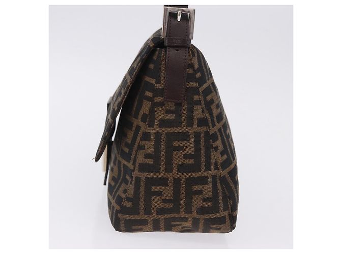 FENDI Zucca Canvas Mamma Baguette Schultertasche Braun Schwarz Auth 200470V - Ansicht 3