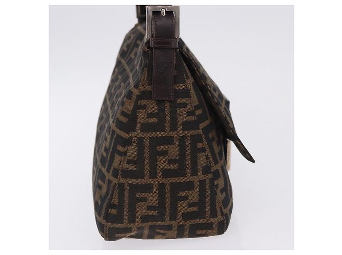FENDI Zucca Canvas Mamma Baguette Schultertasche Braun Schwarz Auth 200470V - Ansicht 4