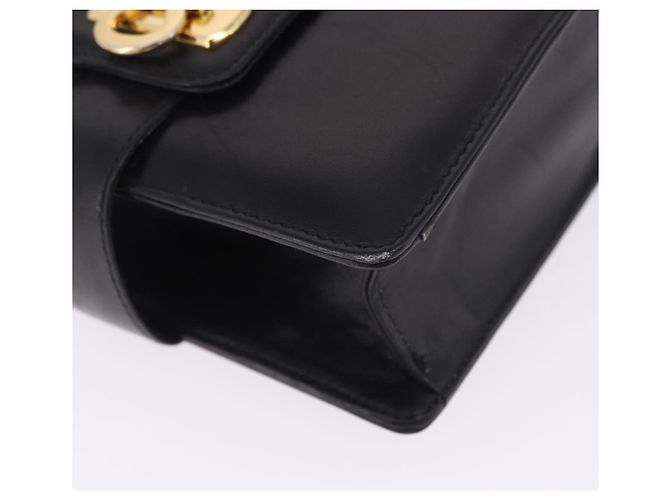 Salvatore Ferragamo Gancini Schultertasche aus Leder Schwarz Gold Auth 202991A Golden - Ansicht 15