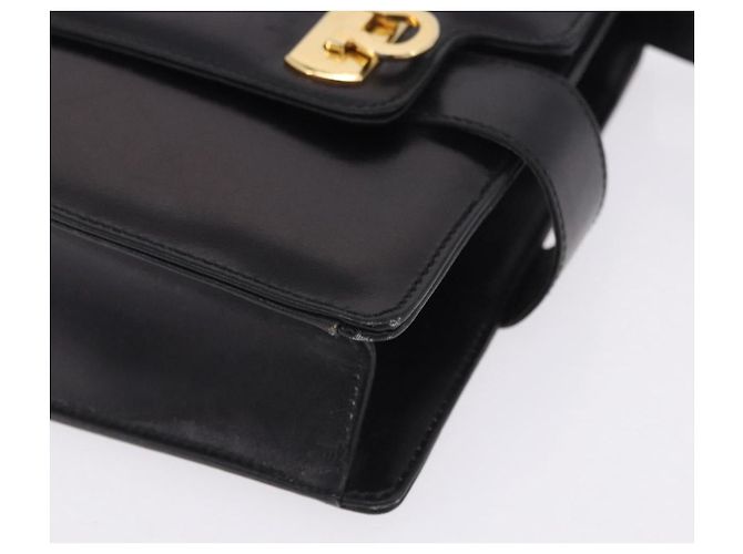 Salvatore Ferragamo Gancini Schultertasche aus Leder Schwarz Gold Auth 202991A Golden - Ansicht 16