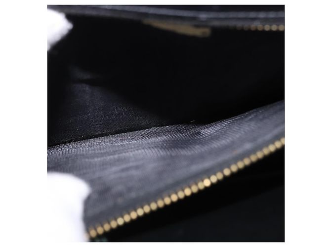 Salvatore Ferragamo Gancini Schultertasche aus Leder Schwarz Gold Auth 202991A Golden - Ansicht 27
