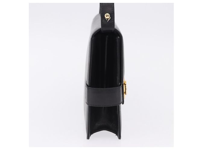 Salvatore Ferragamo Gancini Schultertasche aus Leder Schwarz Gold Auth 202991A Golden - Ansicht 4