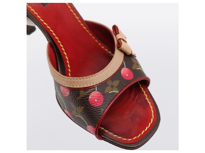 LOUIS VUITTON Monogram Cherry Mule Sandals 36 Marron LV Auth 202717 Braun Monogramm - Ansicht 11