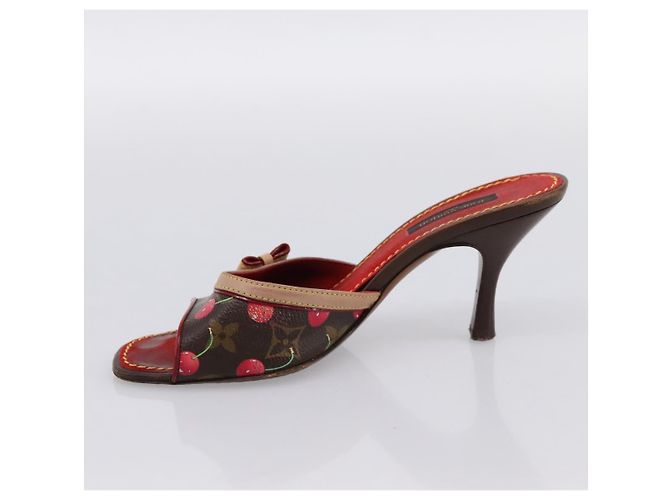LOUIS VUITTON Monogram Cherry Mule Sandals 36 Marron LV Auth 202717 Braun Monogramm - Ansicht 14