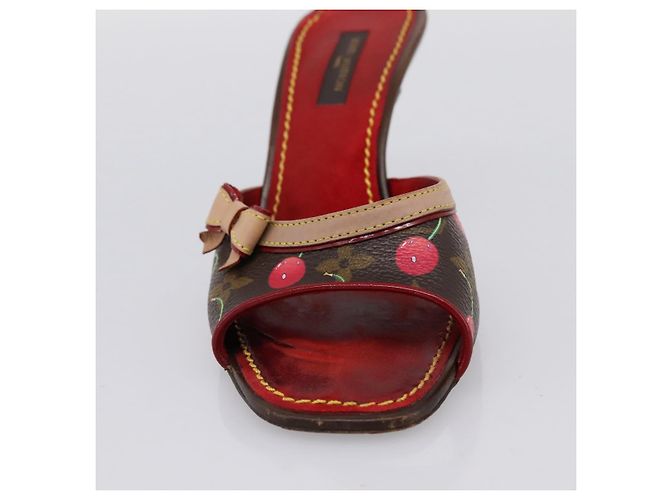 LOUIS VUITTON Monogram Cherry Mule Sandals 36 Marron LV Auth 202717 Braun Monogramm - Ansicht 16