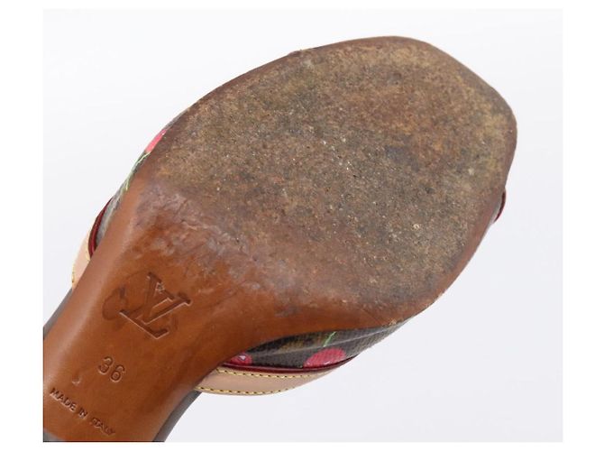 LOUIS VUITTON Monogram Cherry Mule Sandals 36 Marron LV Auth 202717 Braun Monogramm - Ansicht 18