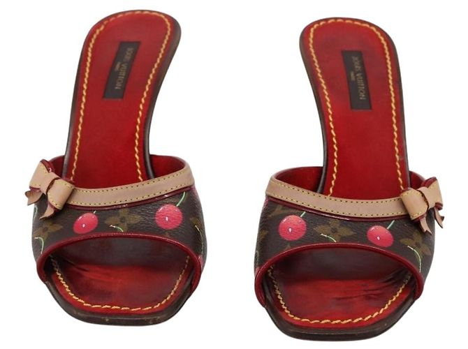LOUIS VUITTON Monogram Cherry Mule Sandals 36 Marron LV Auth 202717 Braun Monogramm - Ansicht 2