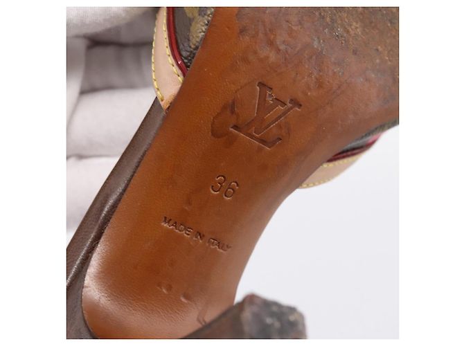 LOUIS VUITTON Monogram Cherry Mule Sandals 36 Marron LV Auth 202717 Braun Monogramm - Ansicht 20