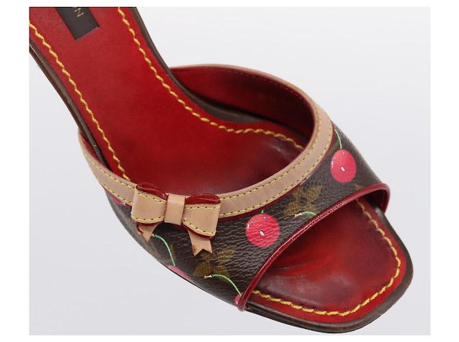 LOUIS VUITTON Monogram Cherry Mule Sandals 36 Marron LV Auth 202717 Braun Monogramm - Ansicht 21