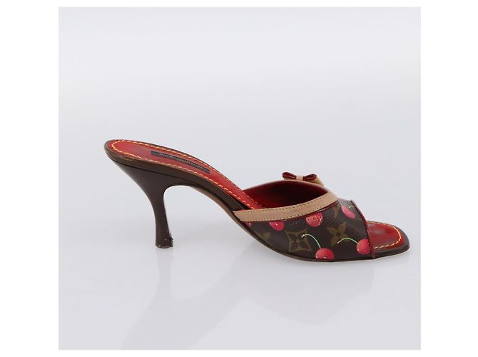 LOUIS VUITTON Monogram Cherry Mule Sandals 36 Marron LV Auth 202717 Braun Monogramm - Ansicht 4