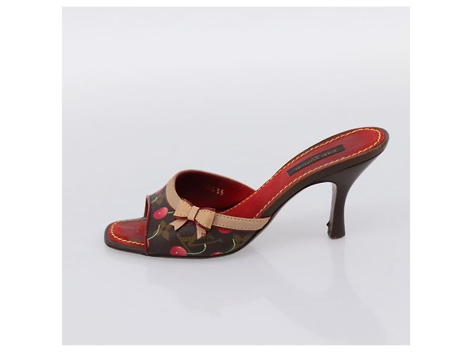 LOUIS VUITTON Monogram Cherry Mule Sandals 36 Marron LV Auth 202717 Braun Monogramm - Ansicht 5