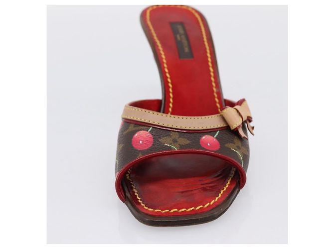 LOUIS VUITTON Monogram Cherry Mule Sandals 36 Marron LV Auth 202717 Braun Monogramm - Ansicht 6