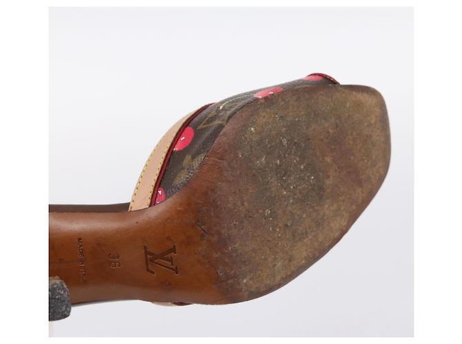 LOUIS VUITTON Monogram Cherry Mule Sandals 36 Marron LV Auth 202717 Braun Monogramm - Ansicht 8