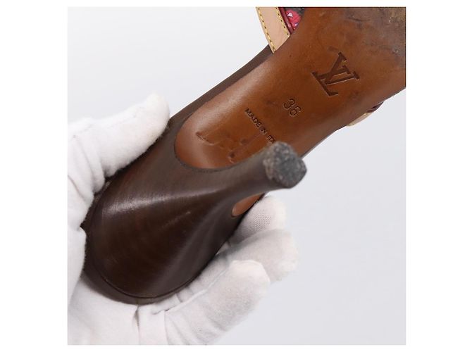 LOUIS VUITTON Monogram Cherry Mule Sandals 36 Marron LV Auth 202717 Braun Monogramm - Ansicht 9