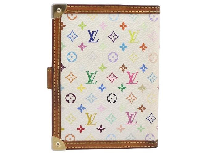 LOUIS VUITTON Monogram Multicolor Agenda PM White R21074 LV Auth BA15692 Bianco - vista 2
