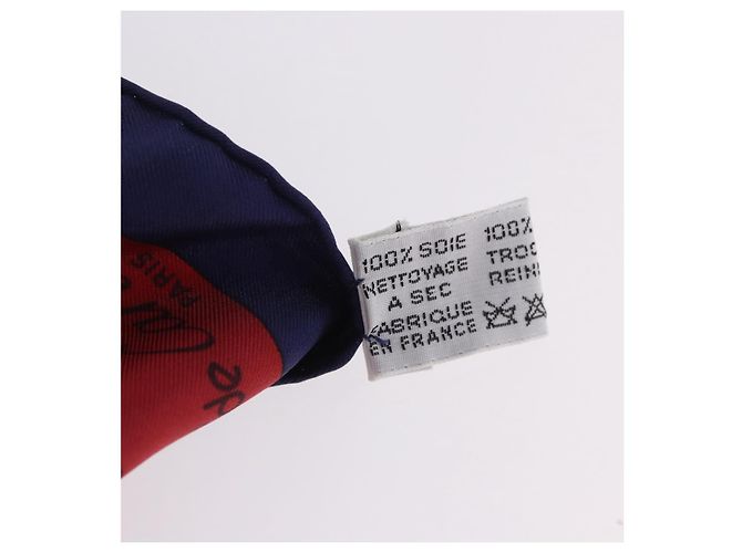 Sciarpa CARTIER in seta blu navy e rosso Auth am12567M - vista 11