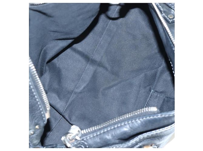 Chloé Borsa a mano Chloe Paddington in pelle nera oro argento Auth 200455V Nero D'oro - vista 10
